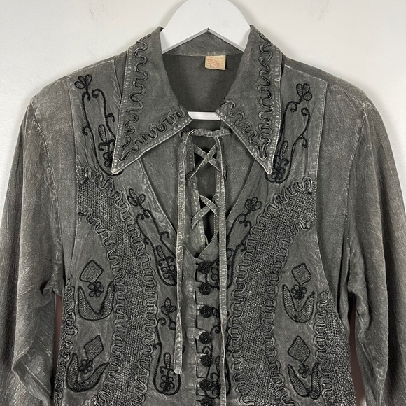 Vintage 90's Rayon Embroidered Boho Maxi Dress - Picture 4 of 10